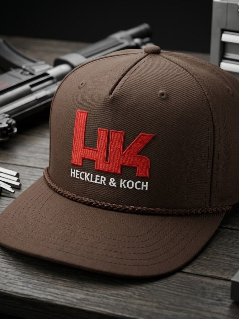 Tactical 2A Hat Retro Range Embroidered OTTO Brown Full Cloth Rope Snapback Cap
